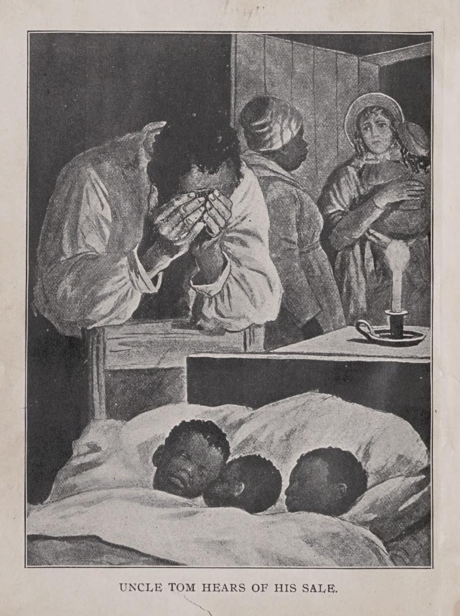 Ilustración "Uncle Tom Hears of His Sale" (El tío Tom se entera de su venta), perteneciente a las ediciones ilustradas de La cabaña del tío Tom de finales del siglo XIX y principios del XX.